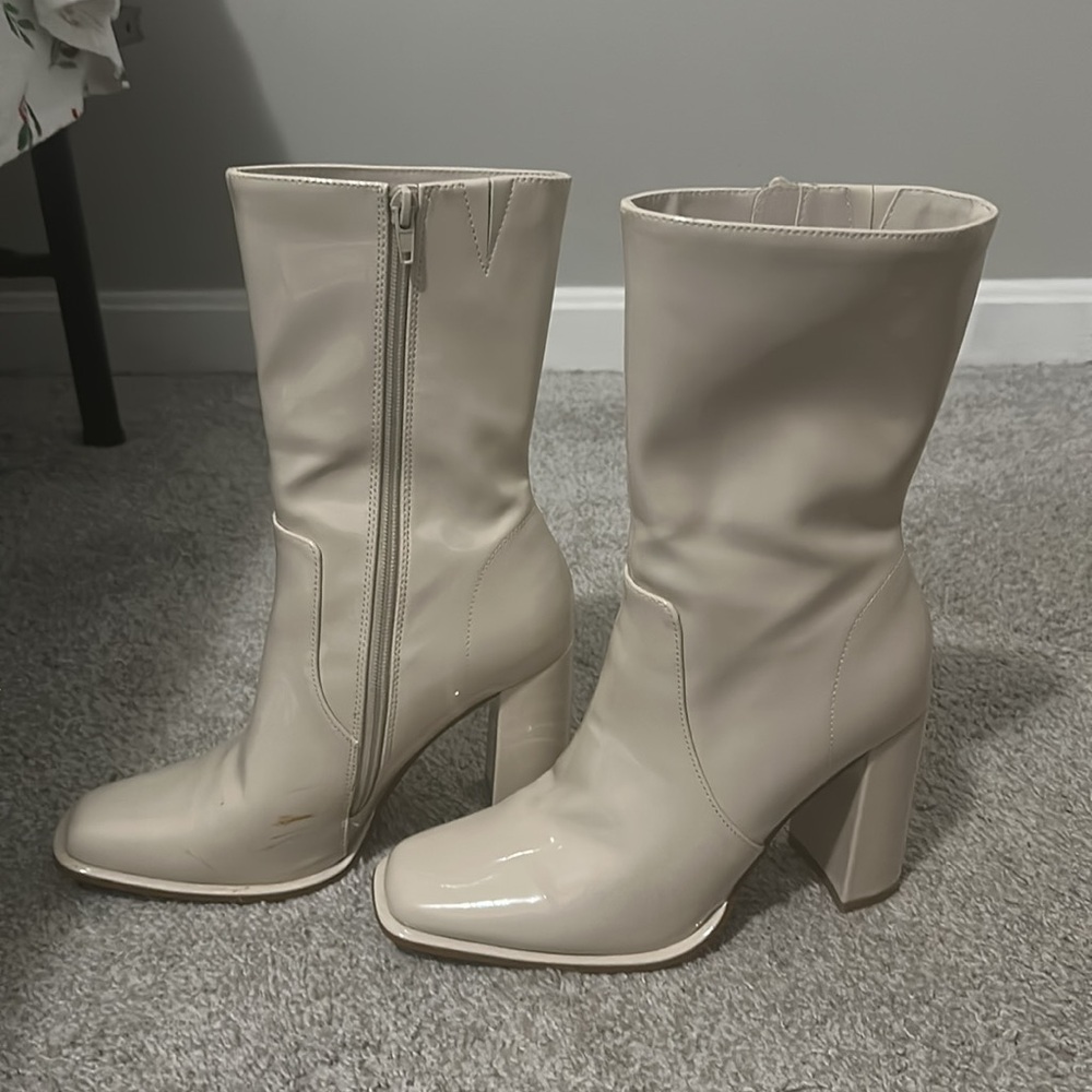 Steve Madden White Heeled Boots